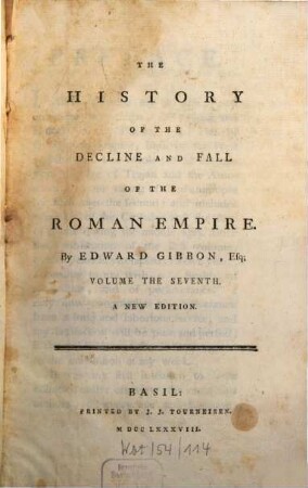 The History Of The Decline And Fall Of The Roman Empire, 7