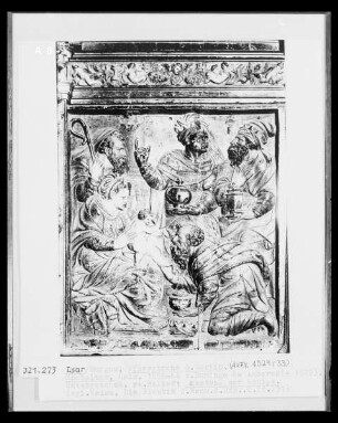 Hochaltar, Detail, Untergeschoss, rechte Seite: Anbetung der Könige