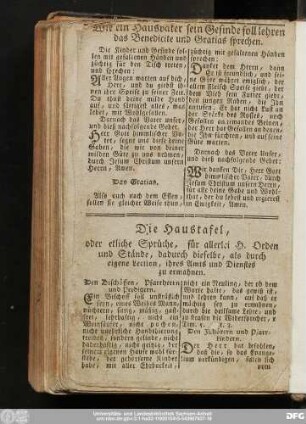 Wie ein Hausvater sein Gesinde soll lehren das Benedicite und Gratias sprechen.