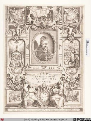 Bildnis Papst Clemens VIII. (Ippolito Aldobrandini) (reg. 30. 1. 1592 - 5. 3. 1605)