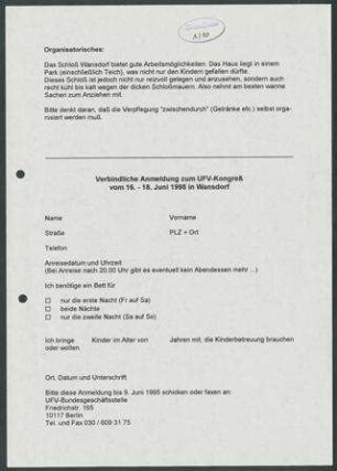 Kongress und Mitgliederversammlung 1995