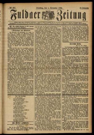 Ausgabe vom Dienstag, den 01. November 1892.