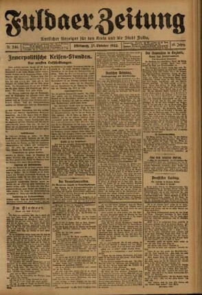 Ausgabe vom Mittwoch, den 25. Oktober 1922.