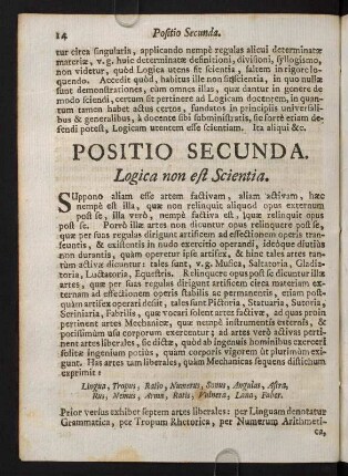 14-24, Positio Secunda. Logica non est Scientia