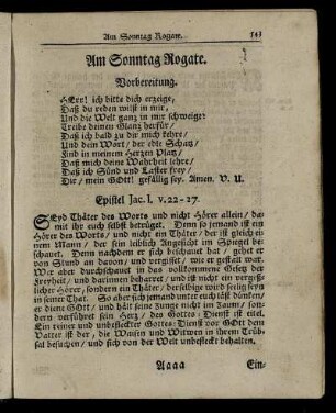 Am Sonntag Rogate – Am Sonntag Exaudi