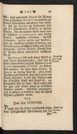 VII. Von den Synodis.