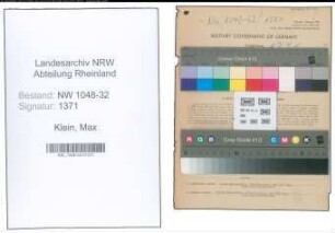 Entnazifizierung Max Klein , geb. 27.10.1891 (Beamter)