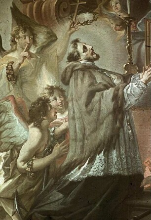 Der heilige Johann Nepomuk vor der Madonna von Altbunzlau