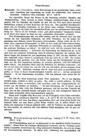 591, Muszyński. Der Charakter. Seine Bewurzelung in der menschlichen Natur, sowie seine Ausreifung und Auswirkung im Lichte des christlichen, bzw. modernen Idealismus. 1910