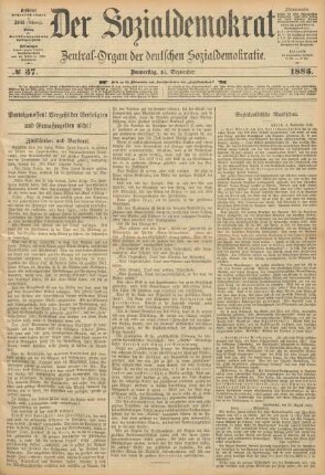 No 37. Donnerstag, 10. September 1885.