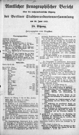 Sitzung 28., 30. Juni 1925