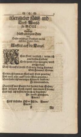 Herzlicher Hülff- und Trost-Wunsch zu Gott [...]