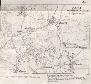 Plan zur Schlacht bei Woerth 6. August 1870.