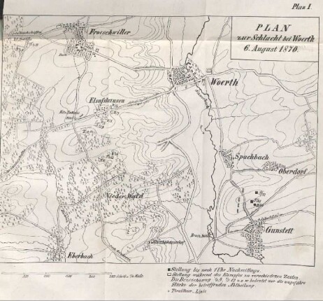 Plan zur Schlacht bei Woerth 6. August 1870.