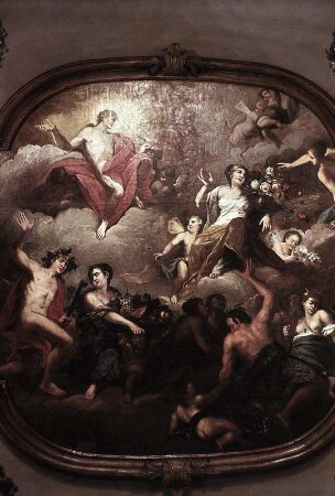 Apoll, auf Wolken thronend