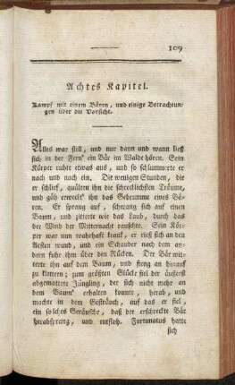 Achtes Kapitel. Kampf mit einem Bären, und einige Betrachtungen über die Vorsicht.
