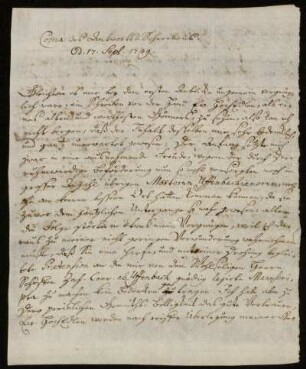 Briefabschrift von Johann Georg Schelhorns Antwort. Ohne Ort, 17.9.1749