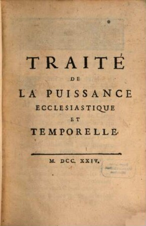 Traité de la Puissance Ecclesiastique