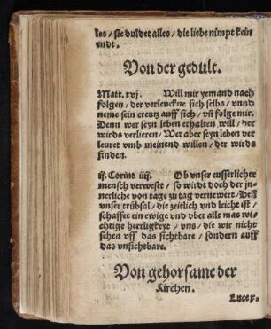Von der gedult.