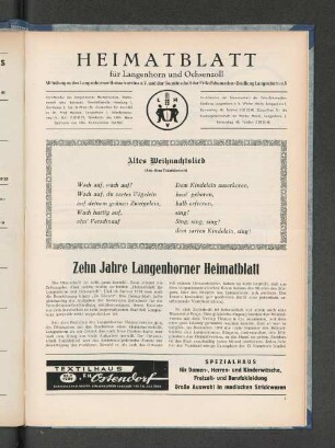Zehn Jahre Langenhorner Heimatblatt