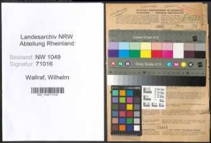 Entnazifizierung Wilhelm Wallraf , geb. 17.09.1905 (Versicherungsangestellter)