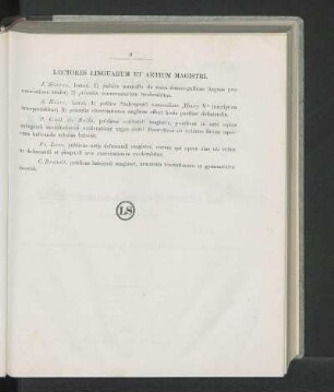 Lectores Linguarum Et Artium Magistri.