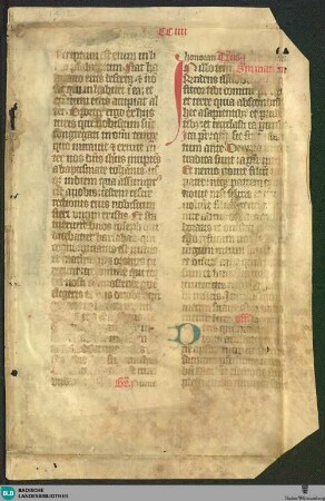 Missale, Fragment - Cod. Karlsruhe 1412