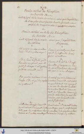 XVII. Procès-verbal de Réception du Juriste St.