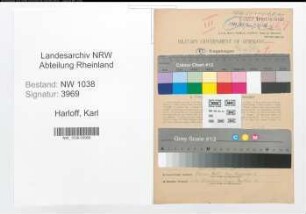 Entnazifizierung Karl Harloff , geb. 27.08.1896 (Beamter)