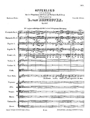 Beethoven's Werke, 212 = Serie 22: Gesänge mit Orchester. Opferlied : op. 121b