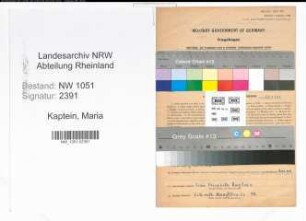 Entnazifizierung Maria Kaptein , geb. 23.01.1920 ()