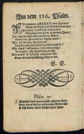 Aus dem 116. Psalm.