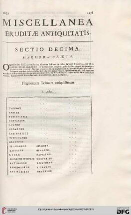 Sectio decima