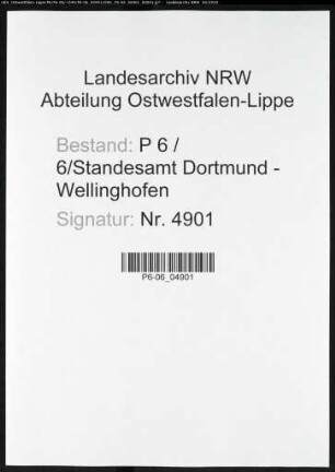 Sterberegister Standesamt Dortmund-Wellinghofen (XXI)