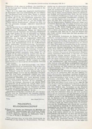 205-207 [Rezension] Kobusch, Theo, Studien zur Philosophie des Hierokles von Alexandrien
