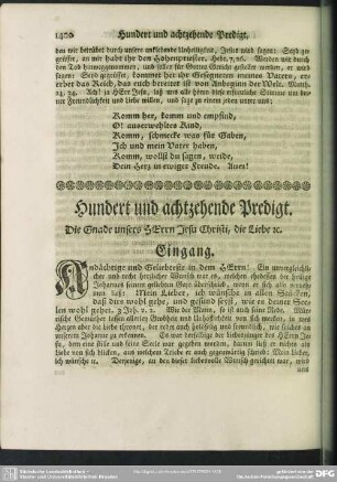 Hundert und achtzehende Predigt