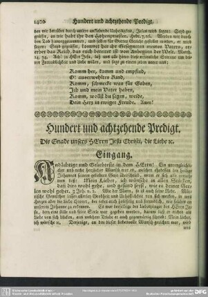 Hundert und achtzehende Predigt