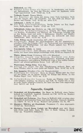 Aquarelle, Graphik (Nr. 377-392)