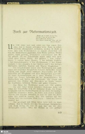 Forst zur Reformationszeit