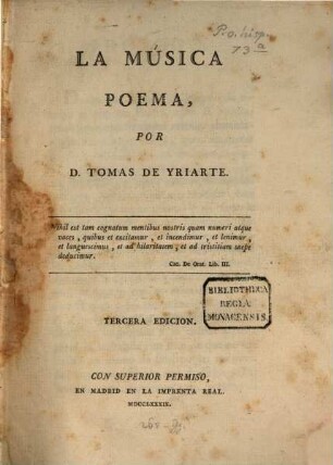 La musica : poema