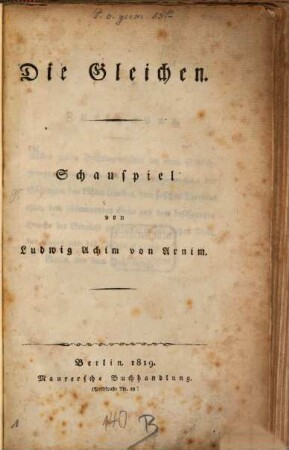 Die Gleichen : Schauspiel