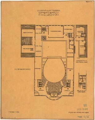 Fischer, Theodor; Heilbronn; Stadt-Theater - Grundriss 2. OG