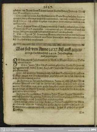 Was sich von Anno 1627. biß auff gegenwertige Herbstmeß deß 1628. Jahrs begeben und zugetragen
