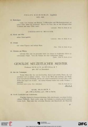 Gemälde neuzeitlicher Meister (Nr. 85-165)