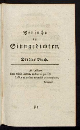 Versuche in Sinngedichten. Drittes Buch