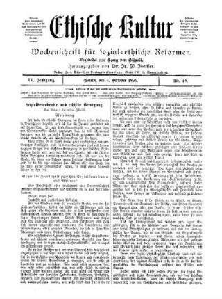 Sozialdemokratie und ethische Bewegung