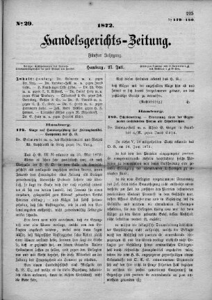 No. 29. 27. Juli 1872