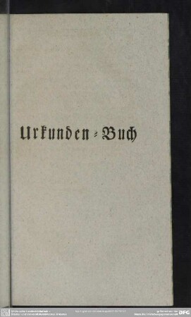 Urkunden-Buch