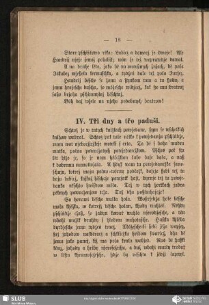IV. Tři dny a třo paduši