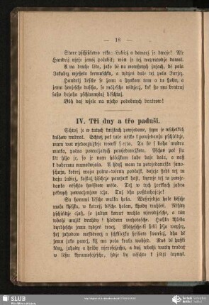 IV. Tři dny a třo paduši